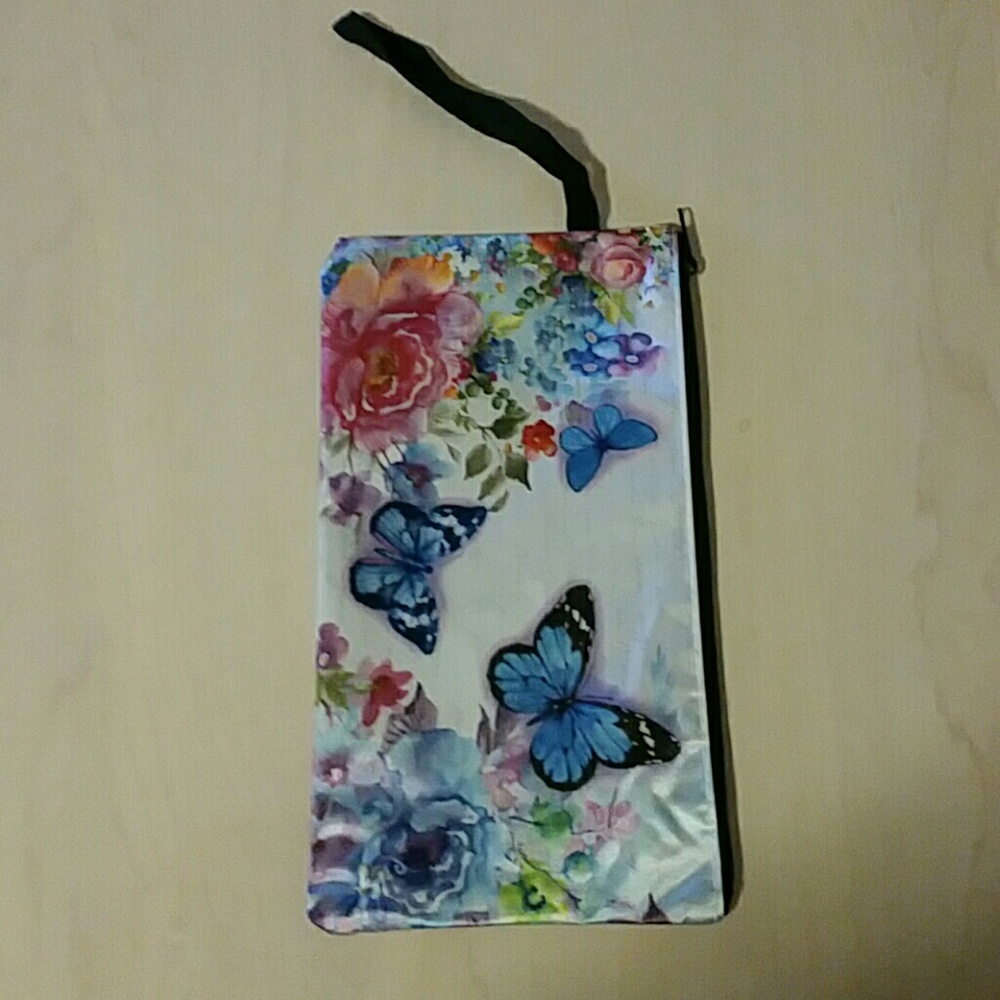 Plastic Pencil Case Bag with Butterflies / Flowers